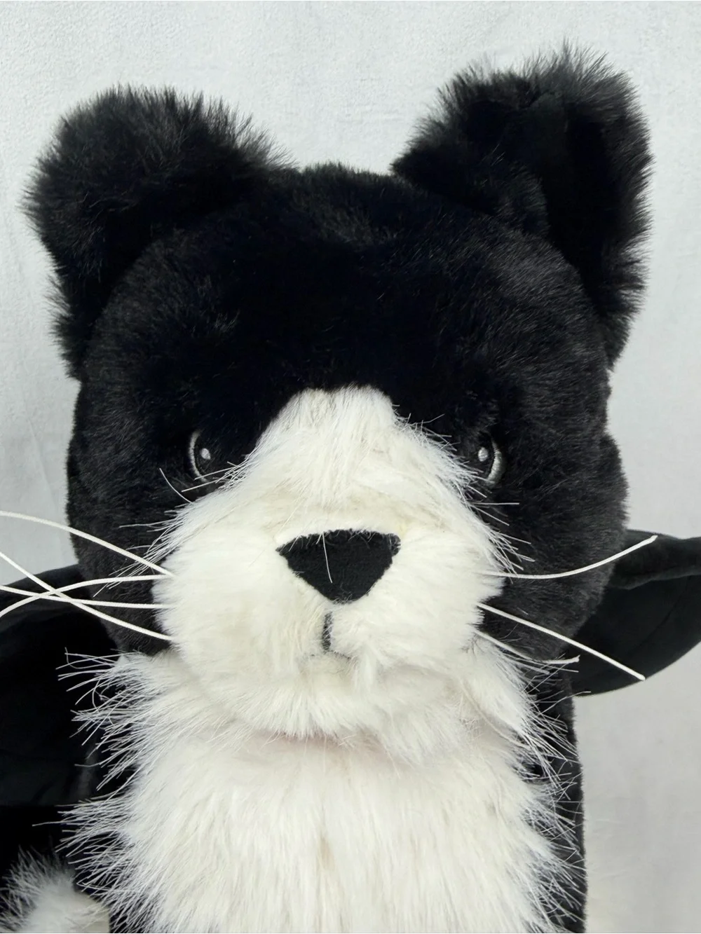 Pottery Barn Jinxy Boo Bat Wing Cat Shaped Pillow Plush 9X12 Black Halloween NWT